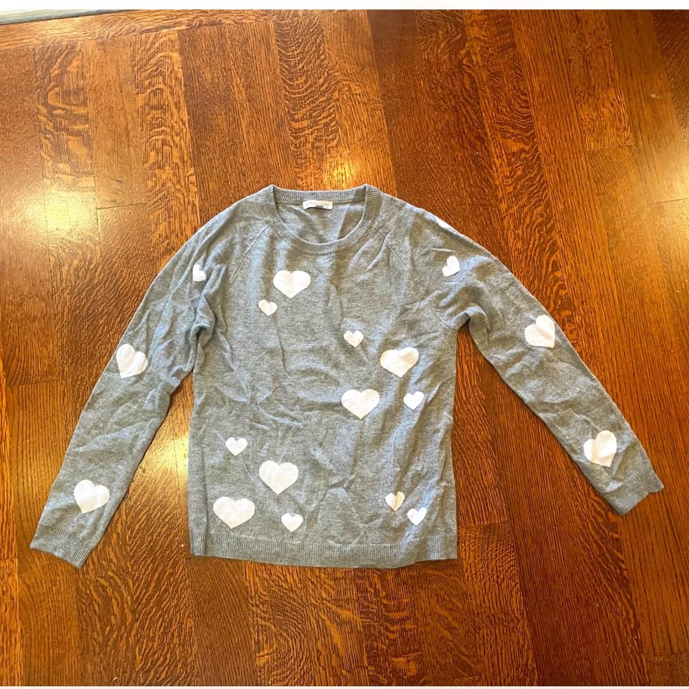 Philosophy 100% Cashmere Sweater with Hearts (size M)